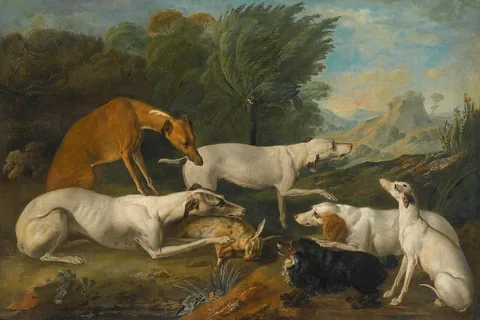 Jacques Charles Oudry, Dogs in a Landscape with Their Catch
