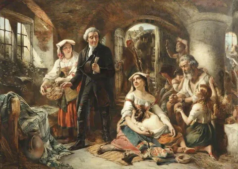 Thomas Falcon Marshall, John Howard Visiting the Prisons in Italy