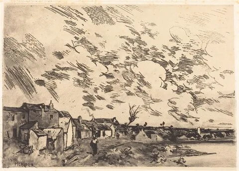 Adolphe Hervier, Village sur le bord d'une Riviere