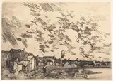 Adolphe Hervier, Village sur le bord d'une Riviere