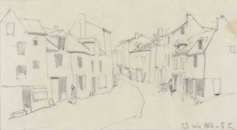 Adolphe Hervier, Straat in een Frans stadje