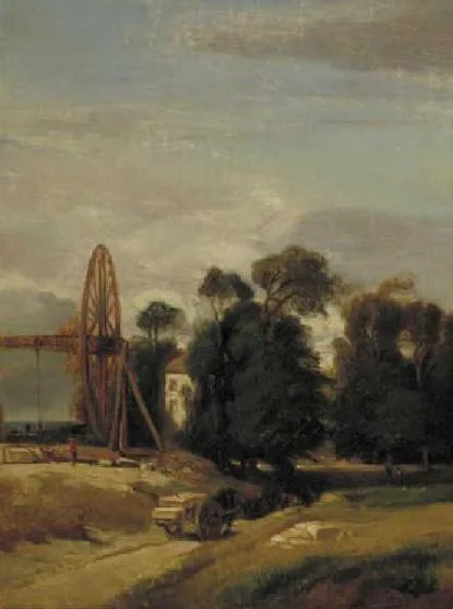 Adolphe Hervier, Landscape with trees and quarry