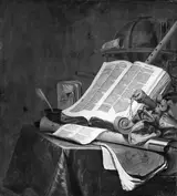 Jan Vermeulen, Still Life with Books and Musical Instruments