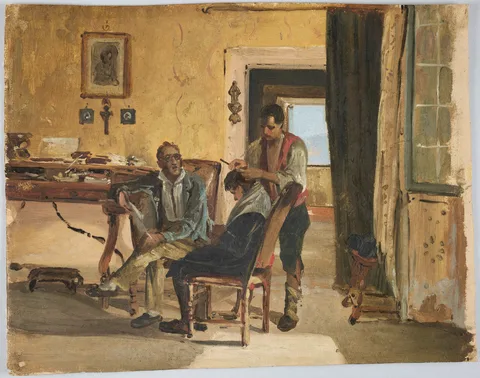 Johann Baptist Kirner, At the barbers