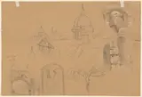Julius Jacob, Studies of the Colosseum and Monte Pincio (verso)