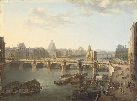 Hyacinthe de La Pegna, View of the Pont-Neuf in Paris from the Quai de la Mégisserie
