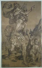 Ludolph Büsinck, Aneas Carrying Anchises from Troy (after Georges Lallemand)