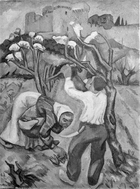 Henri Doucet, Peasant Cutting Back a Tree in Bloom