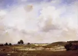 Gyula Glatter, Field with a Flock of Sheep and Clouds