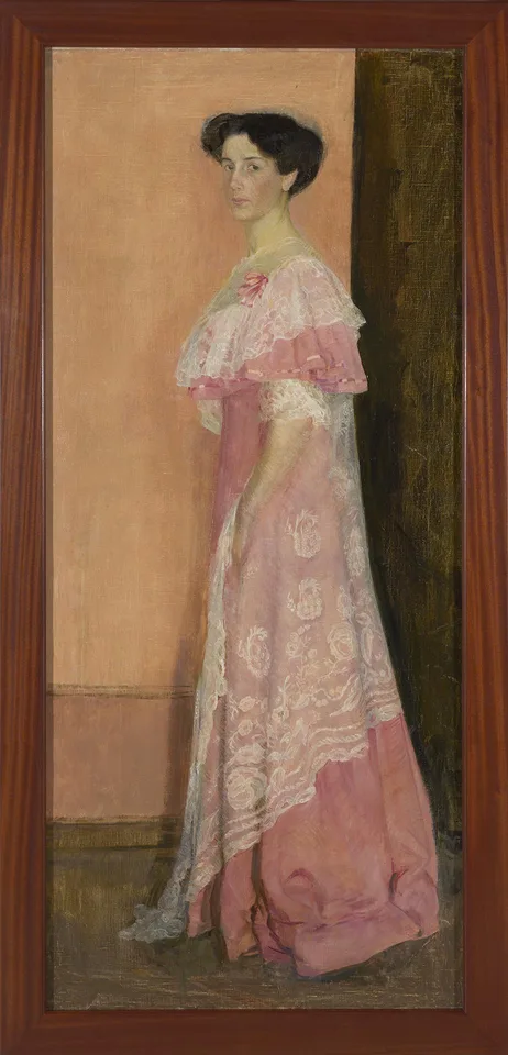Nicolas Millioti, Society in the Restaurant. Revers: Study of a Lady in Pink