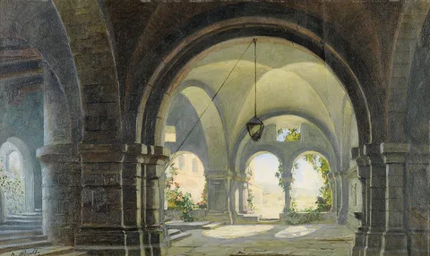 Georg Pezolt, View of the Cloister Garden