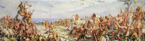 Albert Sirk, Arrival of Slovenes to the sea, draft