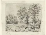 Claes van Beresteyn, Landschap met twee mannen die een naakte vrouw bespieden