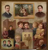 Adrian Głębocki, Collective portrait of the Kalinowski family with the painter's self-portrait