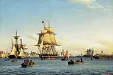 Carl Bille, Sailing ships and rowboats in the port of Copenhagen.