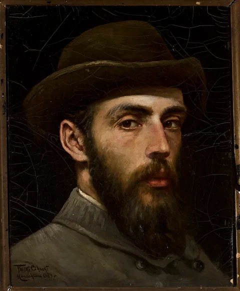 Feliks Cichocki, Self-portrait in a hat