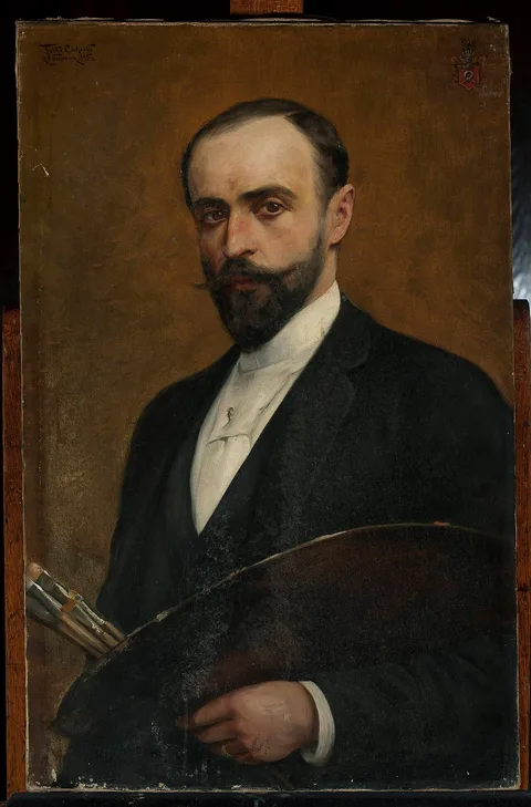 Feliks Cichocki, Self-portrait with palette