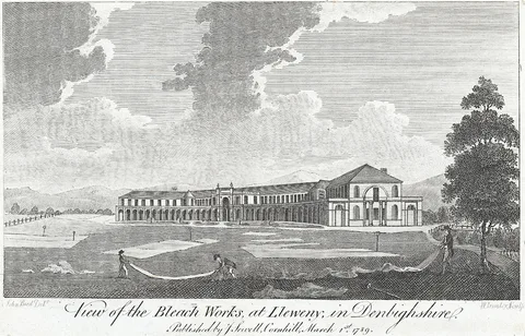 William Bromley, A view of the bleach works, at Lleweny, in Denbighshire