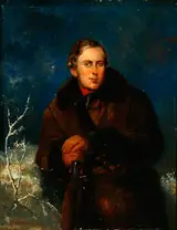 Morten Thrane Brünnich, A sportman portrayed in a winter forest.