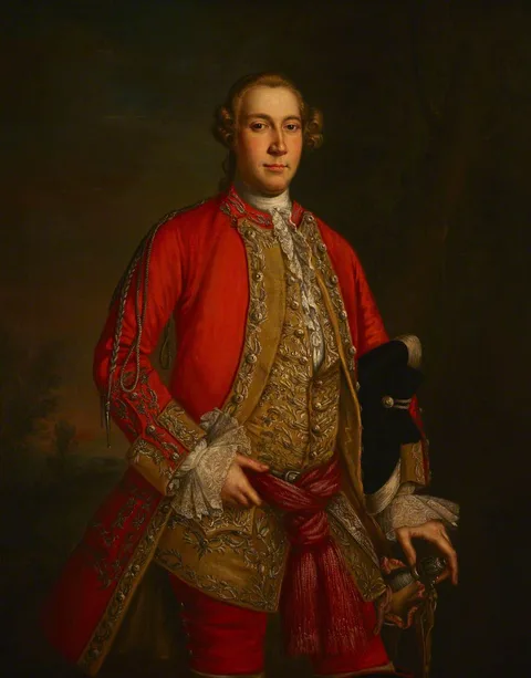 Philip Hussey, An Unknown Man in a Brocaded Red Suit and Brocade Waistcoat