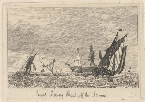 Miles Edmund Cotman, French Fishing Boat off the Shears