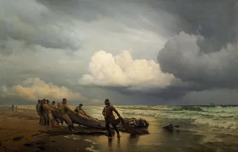 Carl Neumann, Fiskere trækker våd på Skagen Nordstrand