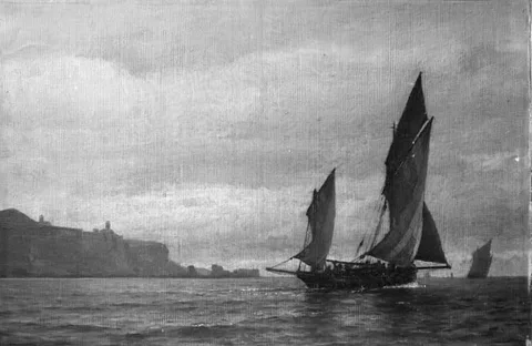 Carl Neumann, Fiskerbåde ved en Kyst