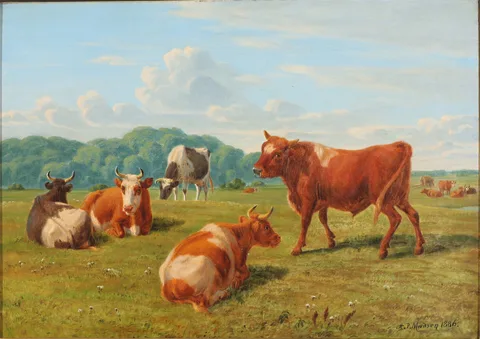 Andreas Peter Madsen, Summer landscape with grazing cattle