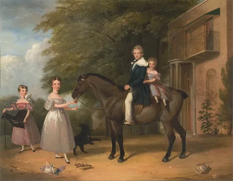 Henry Barraud, Children with Horse and Dog