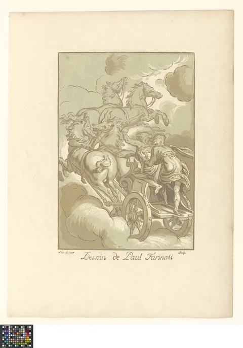 Nicolas Lesueur, Apollo and Phaethon in chariot drawn by four horses