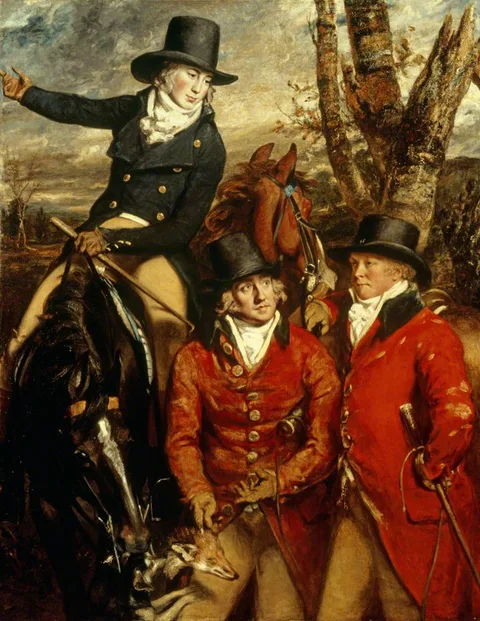 Daniel Gardner, Sir William Heathcote, 3rd Bt (1746-1819), The Reverend William Heathcote and Major Vincent Hawkins Gilbert, out hunting