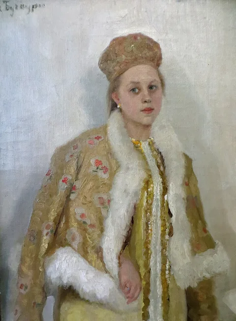 Aleksandr Buchkuri, Girl in a Brocade Dress