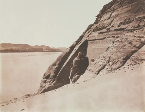 Félix Teynard, Large Speos - View taken from the Sand Slope (Temple of Ramesses II), Abu Simbel