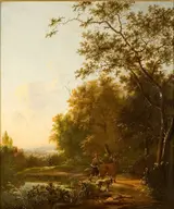 Jan Snellinck III, Country road through a forest with cattle and shepherds