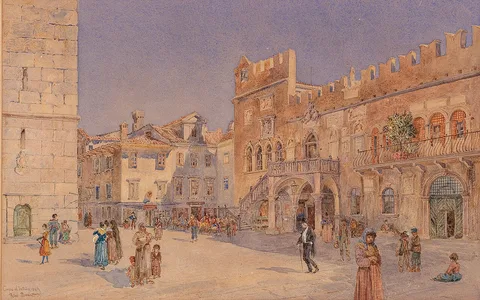 Rudolf Bernt, The main square of Koper with the Praetorian Palace