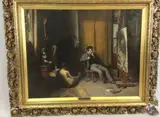 Charles Van Havermaet, Artist in his studio with a model