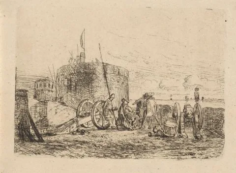 Henri Adolphe Schaep, Soldaten bij een kustbatterij