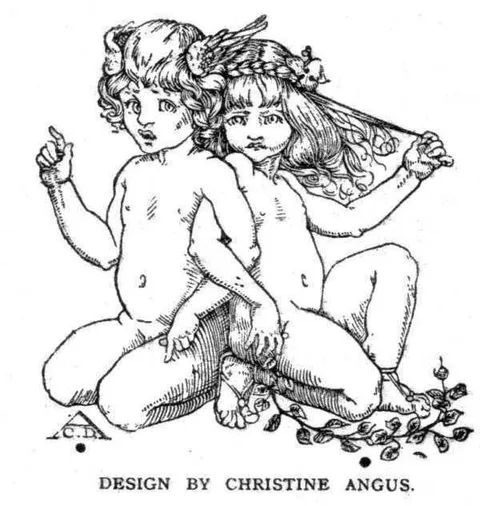 Christine Angus, Two cherubs - design signed CD in A