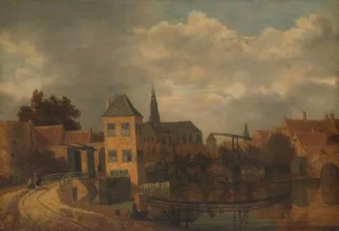 Balthasar van der Veen, View of the Town of Haarlem, taken from the Spaarne River, showing the Eendjespoort