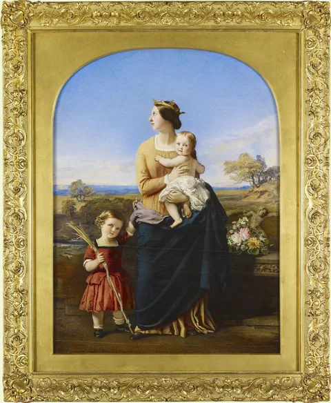 Robert Thorburn, Queen Victoria (1819-1901) with Prince Alfred (1844-1900) and Princess Helena (1846-1923)