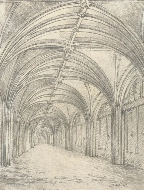 John Whichelo, Inside of Part of Cloisters, Adjoining St. Bartholomews Porch