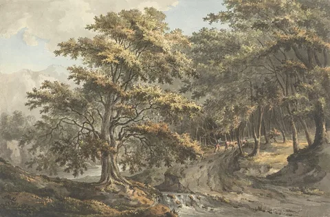 William Pengree Sherlock, Landscape with River and Cattle Driver in Background