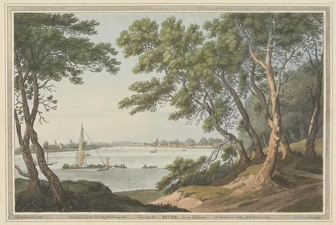 Joseph Constantine Stadler, View up the River from Millbank