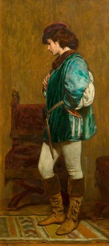 John Dawson Watson, Rosalind Preparing to Leave Duke Frederick's Palace, 'As You Like It' by William Shakespeare