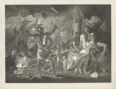 Robert Thew, MacBeth, Act I,V Scene I: "A Dark Cave in the Middle a Cauldrom Boiling"
