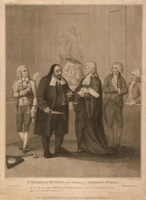 William Nutter, Mr. Macklin and Mrs. Pope in the Characters of Shylock and Portia