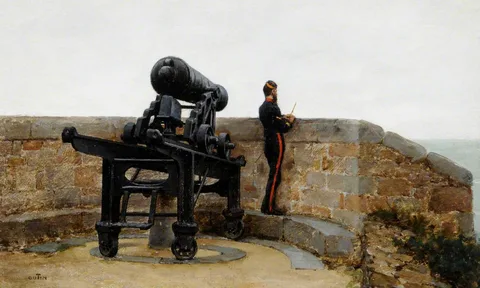 Pierre Outin, Carronade on the Ramparts of Fort Regent, St Helier, Jersey