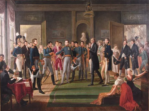 Pieter Van Huffel, Visit of the future king William II (1792-1849) to the textile factory of Jan Rosseel in Ghent