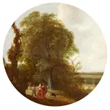Willem van den Bundel, Landscape with Figures walking along a Country Path, a Distant View of Delft beyond