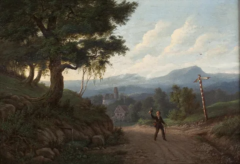 Ernst Gustav Doerell, On the Road to  Aussig (Ústí nad Labem)